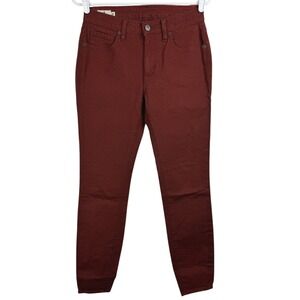 American Giant Women's Roughneck Skinny Jeans 27x29 Red Stretch Canvas USA Made